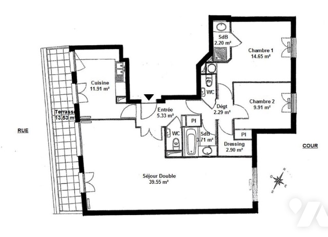 Appartement a louer paris-11e-arrondissement - 4 pièce(s) - 95 m2 - Surfyn