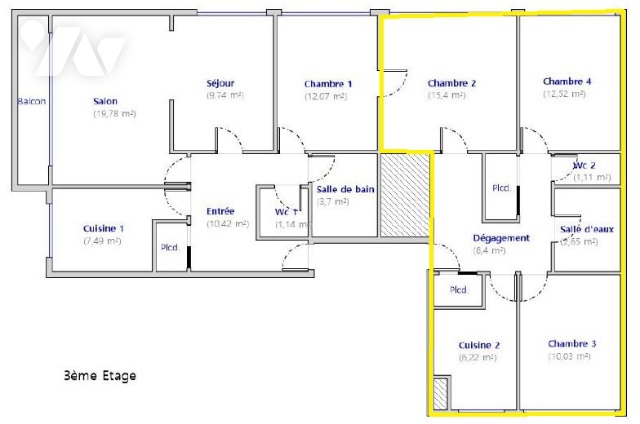 Appartement a louer paris-14e-arrondissement - 3 pièce(s) - 56.33 m2 - Surfyn