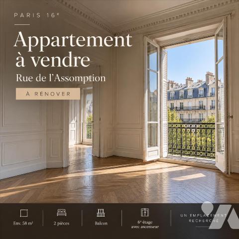 Appartement 2 pièces 58 m² · à Paris 16e Arrondissement · 58 m² · 720 000 €