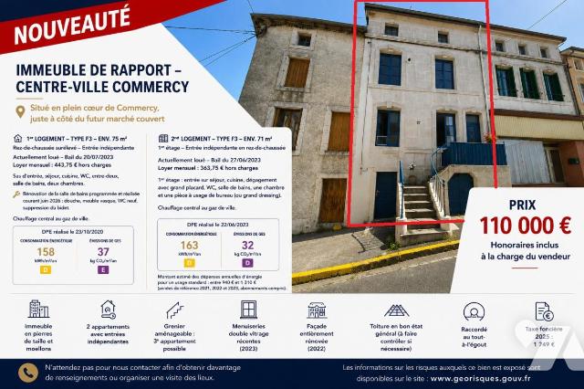 Immeuble 141 m² · à Commercy · 141,2 m² · 110 000 €