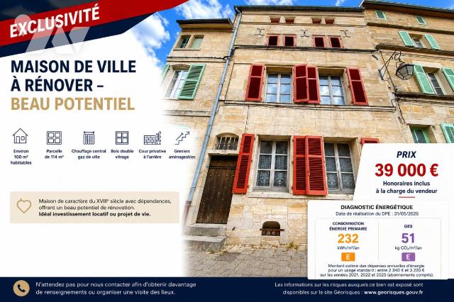 Maison 4 pièces 101 m² · à Bar-le-Duc · 101,1 m² · 39 000 €