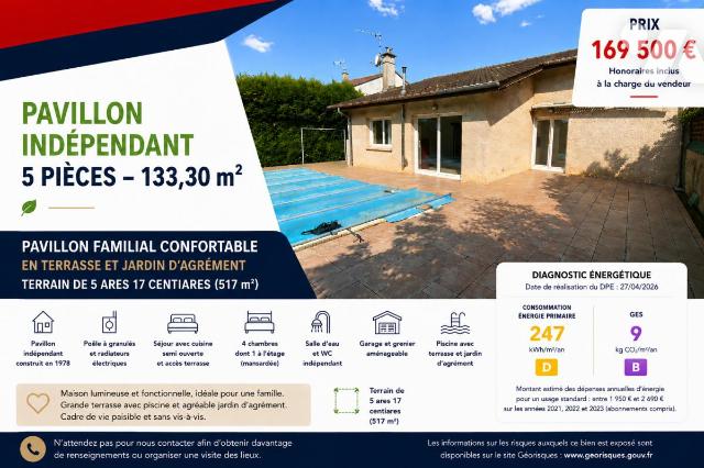 Maison 133 m² · à Boncourt-sur-Meuse · 133,3 m² · 169 500 €