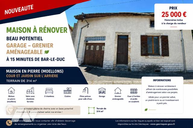 Maison 3 pièces 83 m² · à Rumont · 83,3 m² · 25 000 €
