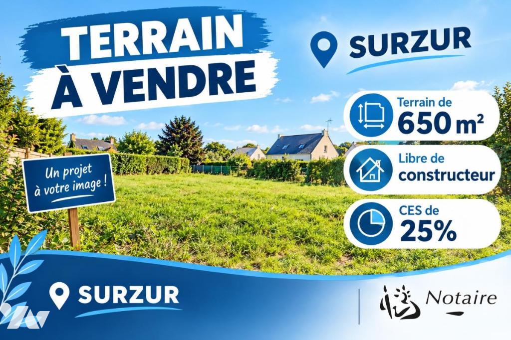 Terrain 650 m² · à Surzur · 650 m² · 240 000 €