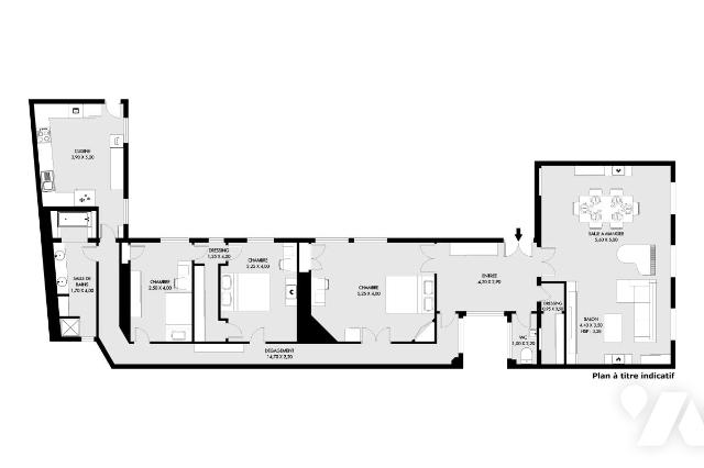 Appartement a vendre  - 5 pièce(s) - 161 m2 - Surfyn