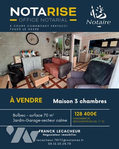 Maison 4 pièces 70 m² · à Bolbec · 70 m² · 120 000 €