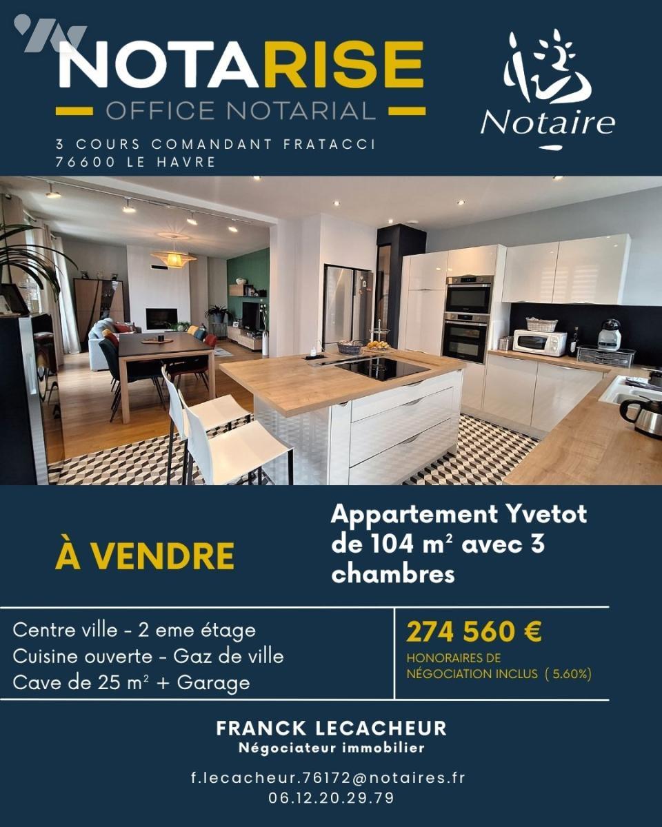 Appartement 4 pièces 104 m² · à Yvetot · 104 m² · 260 000 €