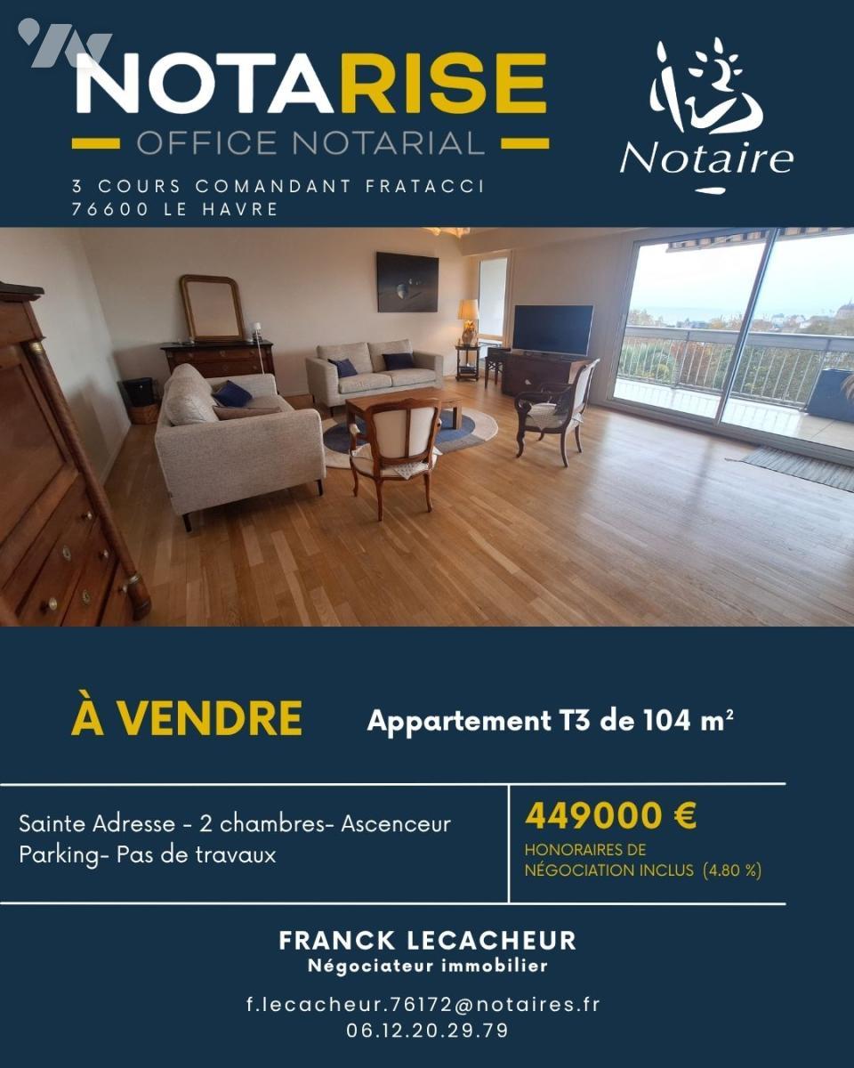Appartement 3 pièces 104 m² · à Sainte-Adresse · 104 m² · 428 436 €