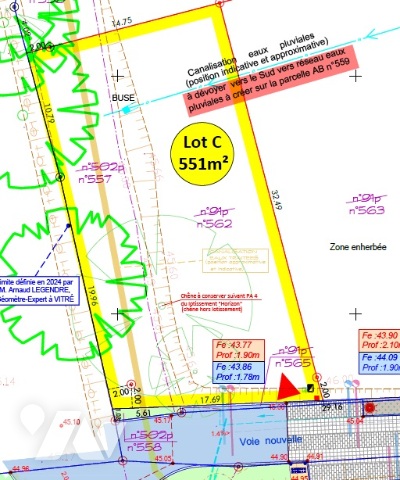 Terrain 551 m² · à Châteaubourg · 551 m² · 137 286 €
